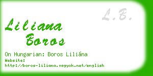 liliana boros business card