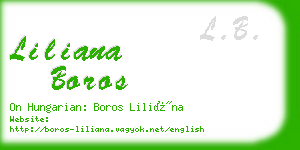 liliana boros business card